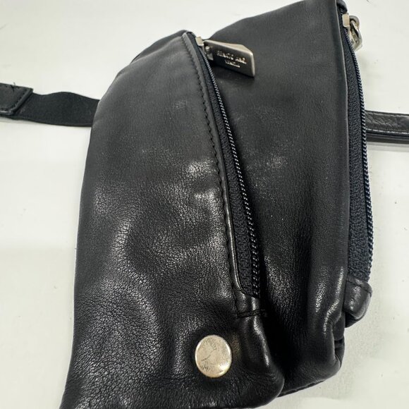 Vintage Black Leather Strap-On Mini Pouch - Picture 2 of 8